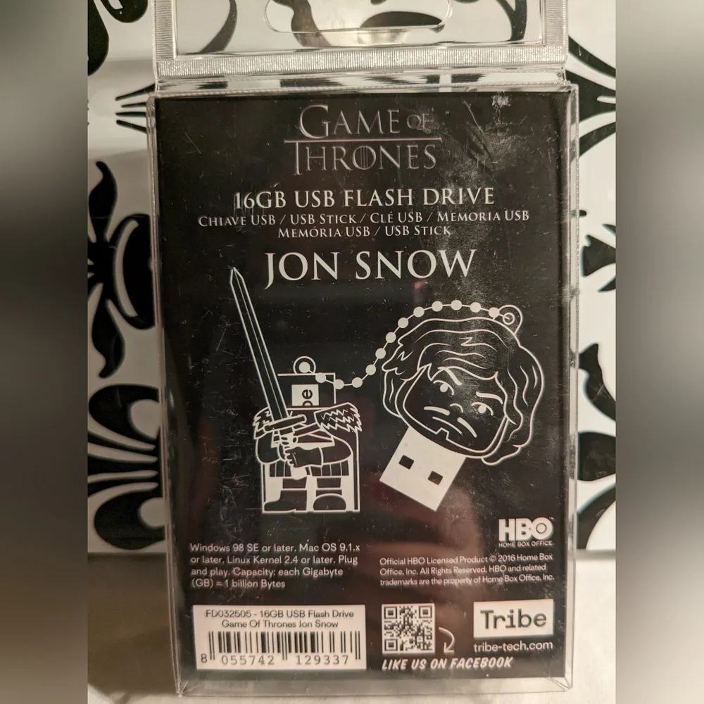 BNIB Game of Thrones Jon Snow 16gb USB Flash Drive